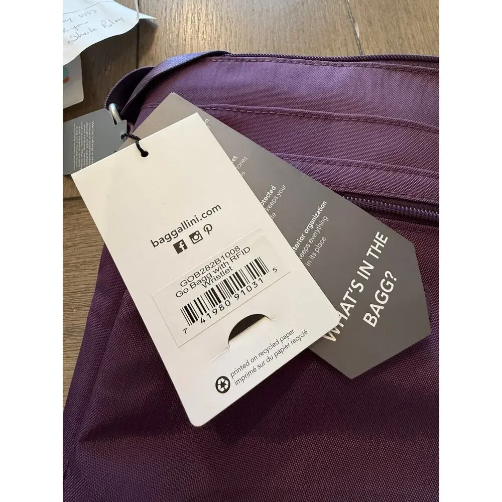 Baggallini Dark Cherry Go Bagg With RFID Phone Wristlet Crossbody Bag